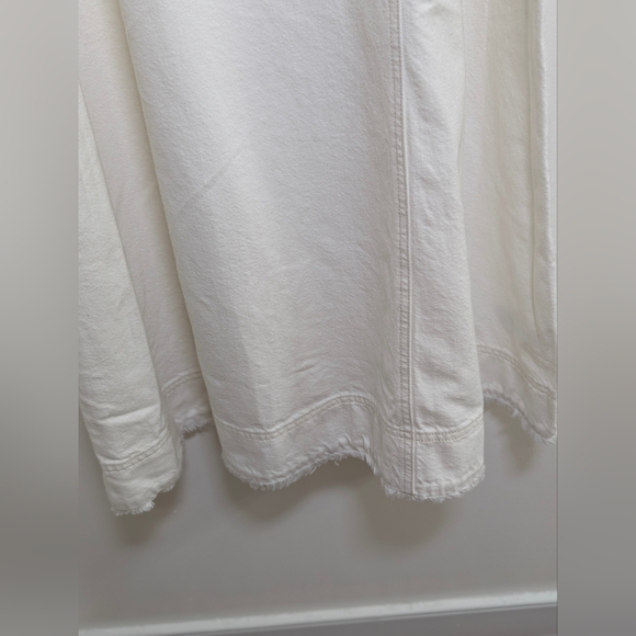 $148 Madewell Denim Scoopneck Midi Dress M Pure White Cottagecore Coastal NWT - Picture 6 of 10